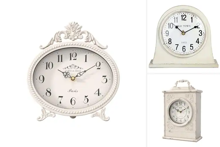 Detailed view of Best Antique White Mantel Clock