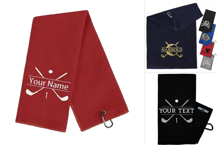 Detailed view of Best Custom Golf Towels With Carabiner Clip