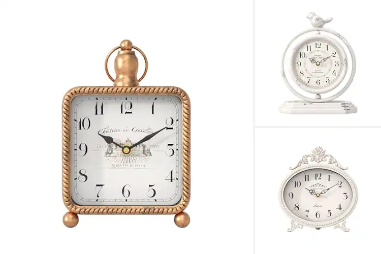 Detailed view of Best Farmhouse Desk Clock Showpiece