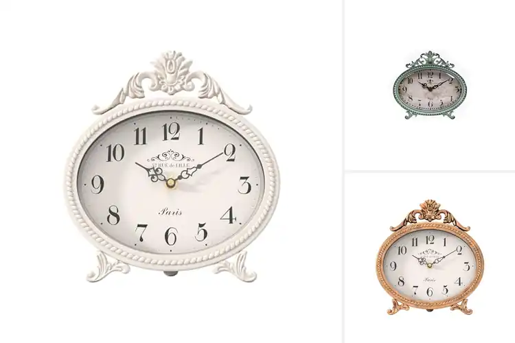 Detailed view of Best French Rustic Vintage Mantel Clocks Decor