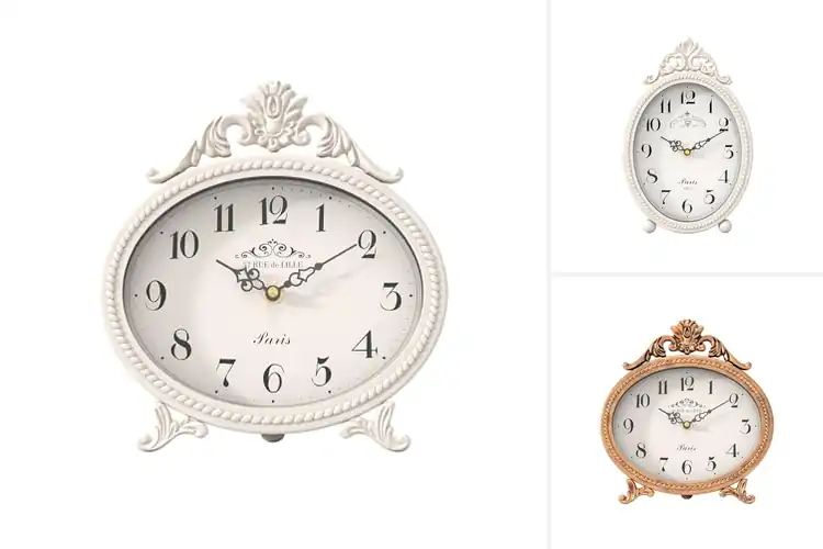 Detailed view of Best French Rustic Vintage Table Clock Decor