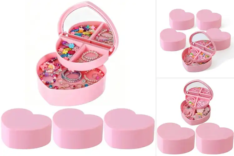 Detailed view of Best Heart Shaped Jewelry Box With Mirror