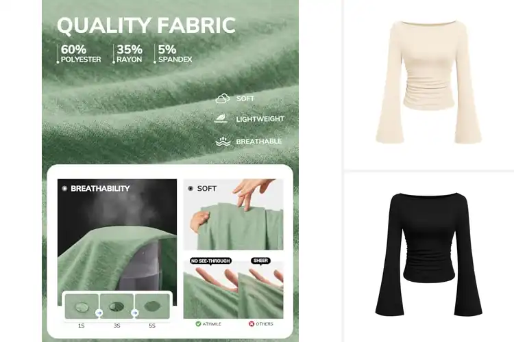 Detailed view of Best Long Sleeve Shirts For Women: 7 Stylish & Comfy Picks