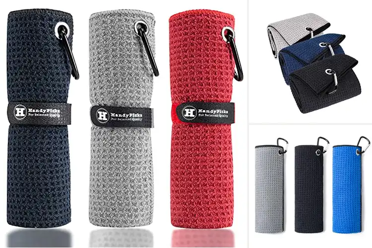 Detailed view of Best Microfiber Waffle Golf Towel