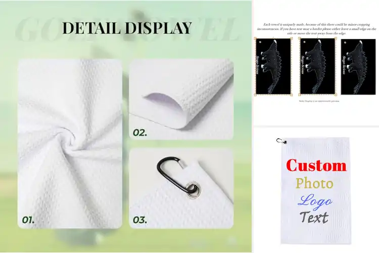 Detailed view of Best Personalized Golf Towel With Photo