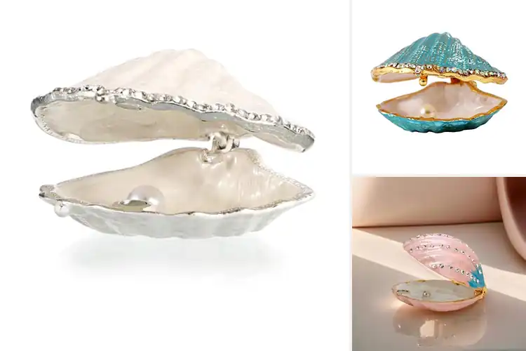 Detailed view of Best Sturdy Metal Shell Jewelry Box