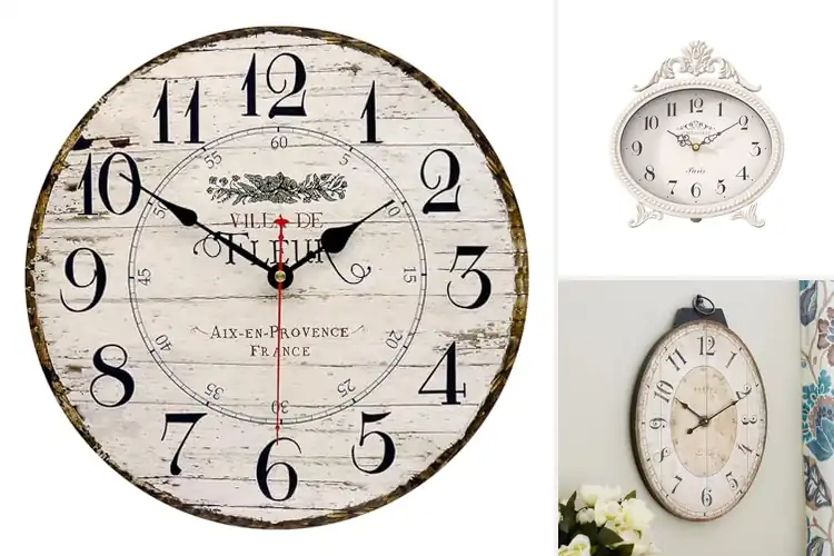 Detailed view of Best Vintage French Rustic Clock Decor