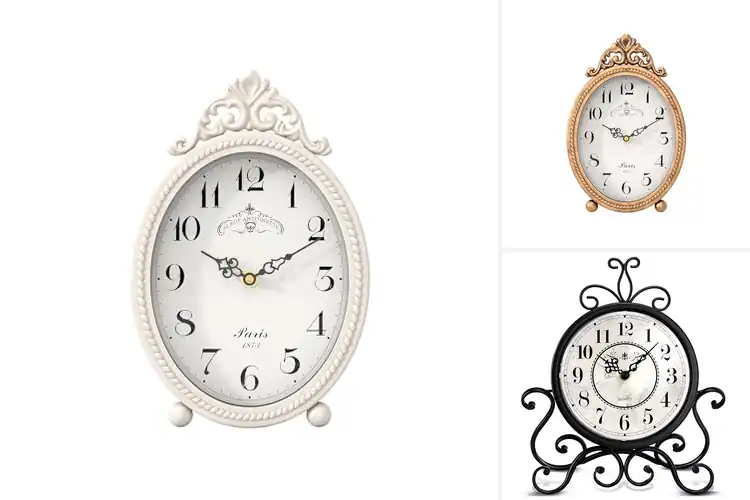 Detailed view of Best Vintage Table Clock On Stand